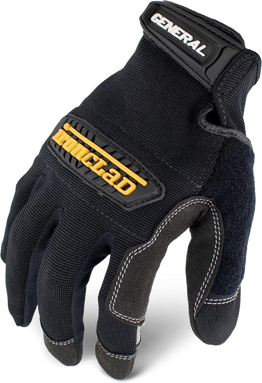 Ironclad General Utility Work Gloves GUG, All-Purpose, Performance Fit, Durable, Machine Washable, Sized Medium, (1 Pair) Black